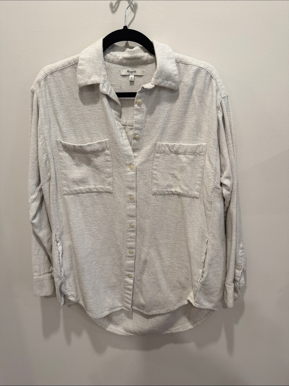 Madewell Light Gray Women's Button-Up Flannel Shirt Jacket
